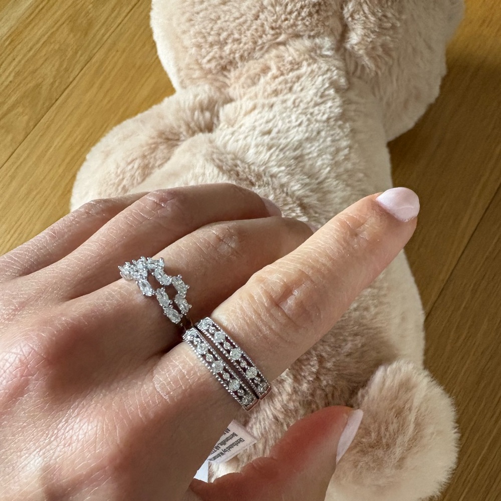 Beautiful white gold plated rings